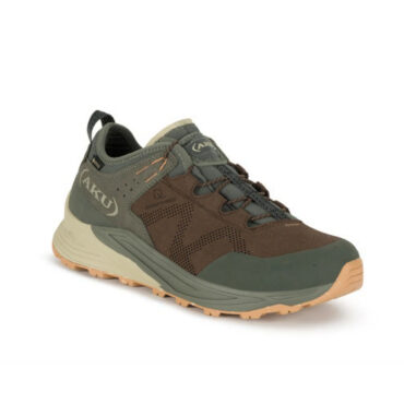 AKU Omnia V-Light GTX brown/green vista laterale con suola Vibram