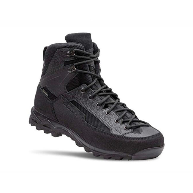 Scarponi Crispi AT 6 GTX mid‑cut marroni con suola Vibram vista laterale
