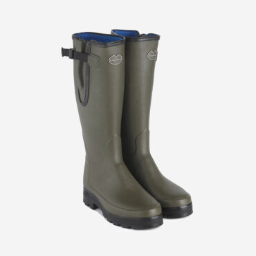 Stivali Le Chameau Vierzonord Neoprene lined verdi vista laterale con suola Grip