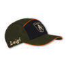 Cappello Trabaldo Apache verde e nero con profilo arancione e personalizzazione nome
