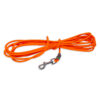 Lunghina in Biothane arancione fluo con moschettone in acciaio inox per cani da caccia