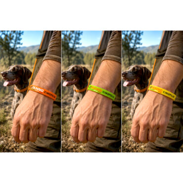 Bracciale in silicone Cinofilia Panno colore arancione alta visibilità.